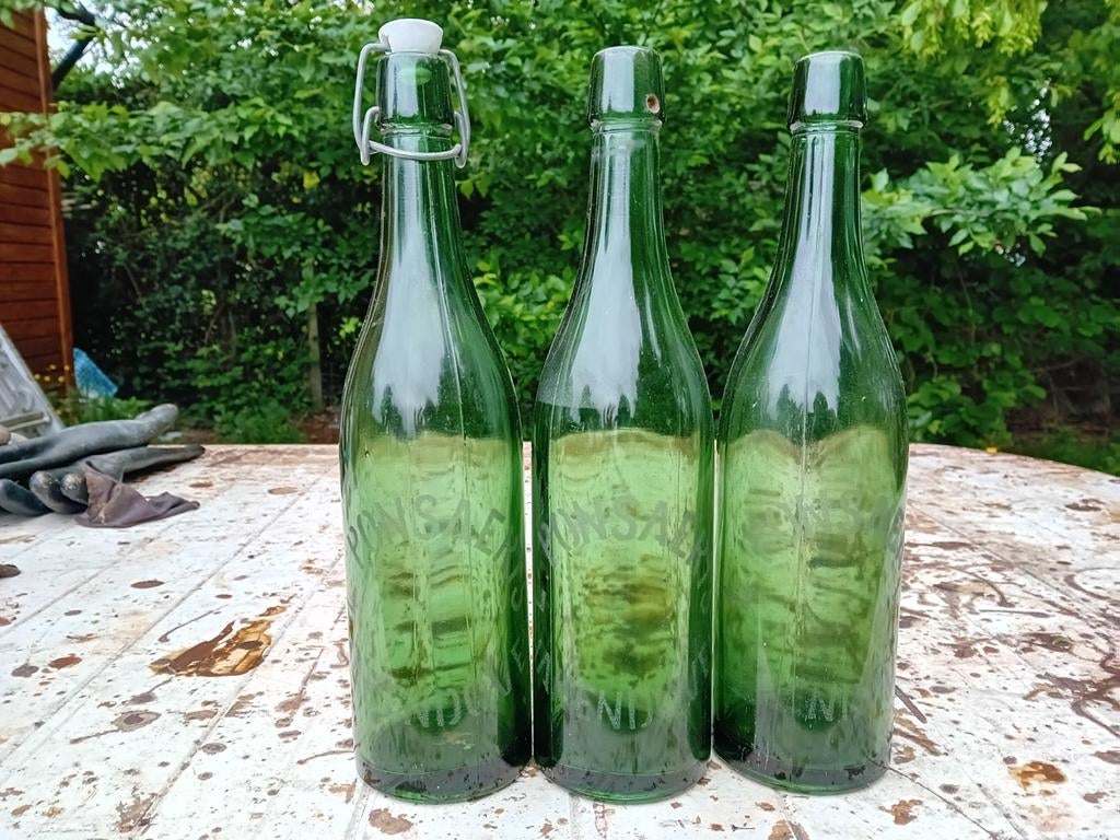 Oude vintage bierflessen L Pansaerts Hakendover, Ophalen of Verzenden