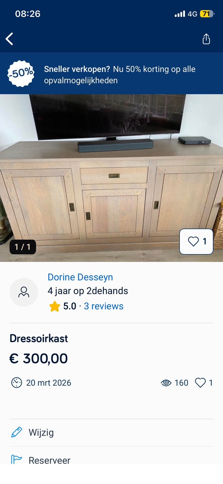 Dressoirkast, Huis en Inrichting, Ophalen, Landelijke stijl, Met lade(s)