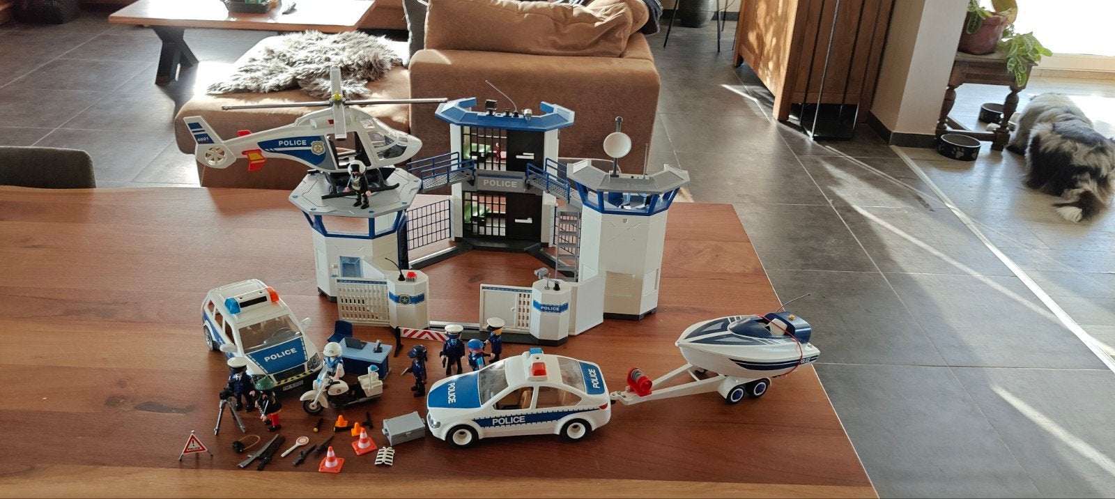 grote politie set met boot en voertuigen, Kinderen en Baby's, Speelgoed | Playmobil, Ophalen of Verzenden