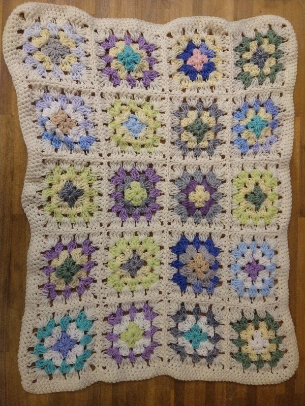 Vintage getint baby dekentje, Kinderen en Baby's, Verzenden, Handgemaakt
