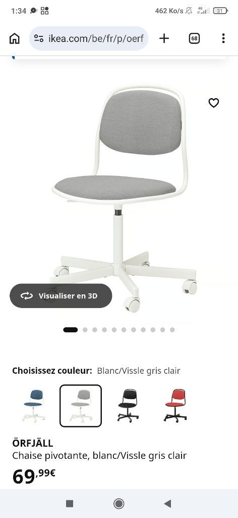 chaise bureau, Enlèvement, Orange