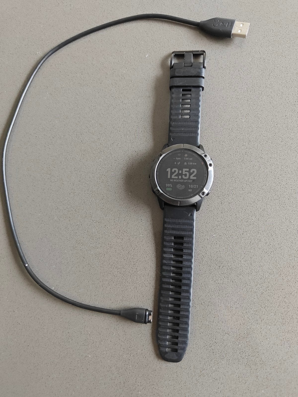 Garmin Fenix 6x sapphire, Handtassen en Accessoires, Stappen, Ophalen of Verzenden, Zo goed als nieuw, Waterdicht