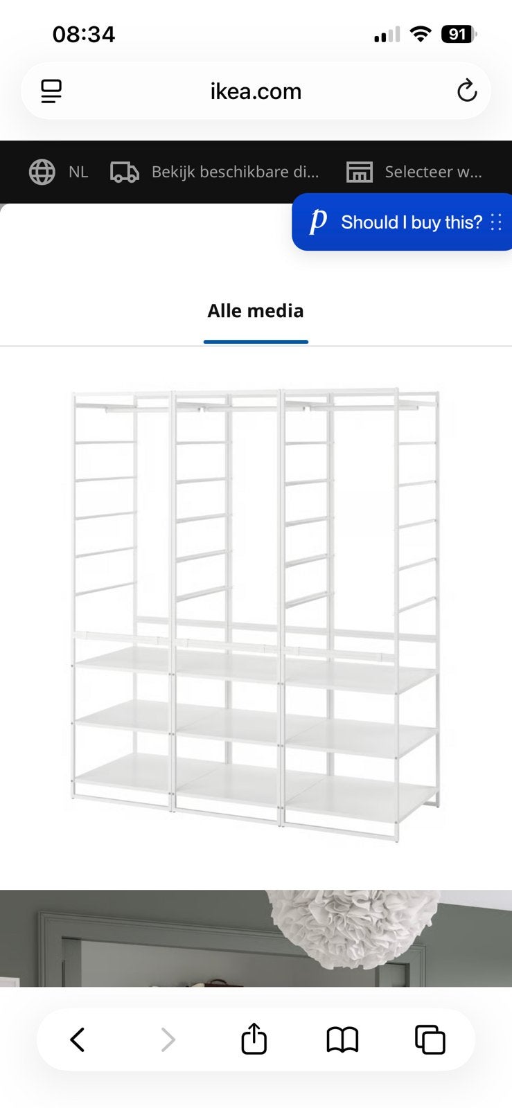 Open kledingkast ikea, Huis en Inrichting, Ophalen, Zo goed als nieuw