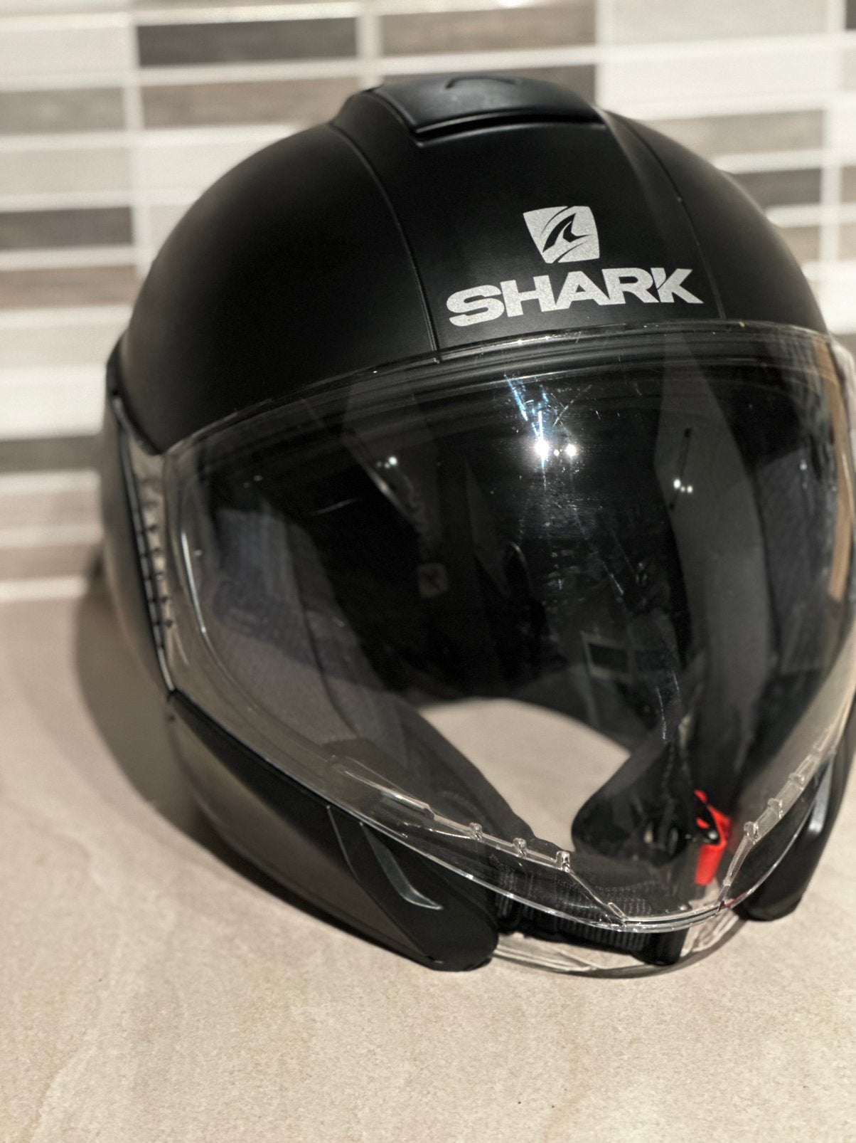Casque marque Shark noir mat double visiere, Enlèvement, L, Casque jet, Shark
