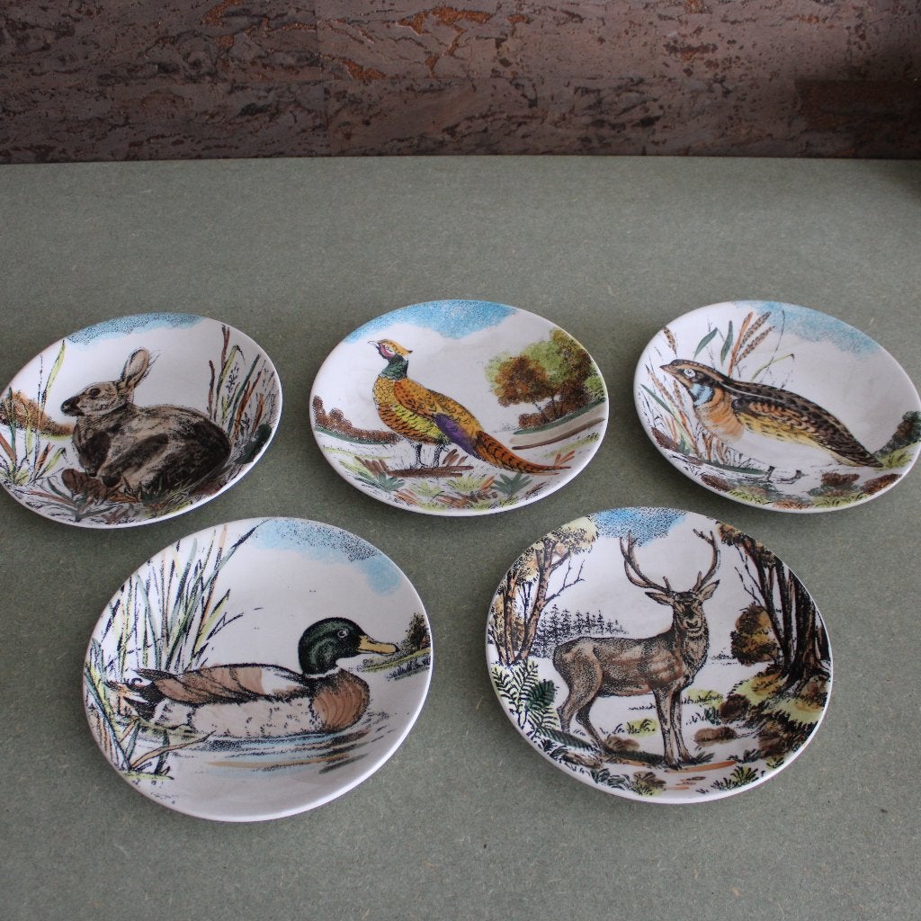 Gien Chambord borden faience jachtdecor 22 cm, set 5, Ophalen of Verzenden