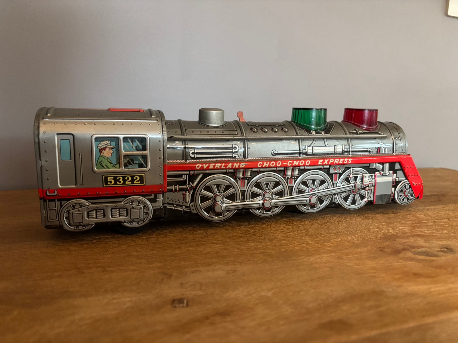 Vintage blikken speelgoedtrein "Overland Choo-Choo Express ", Verzamelen, Ophalen