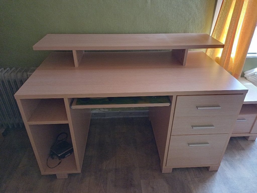 bureau + boekenkast, Huis en Inrichting, Hout, 76 cm, Zo goed als nieuw, 140 cm