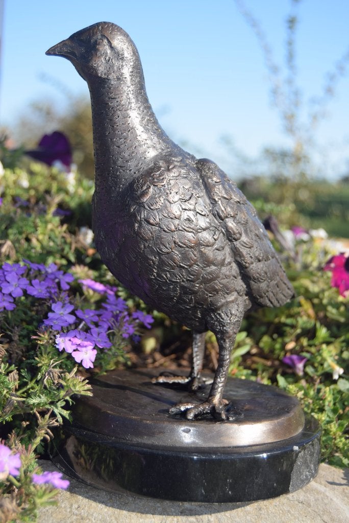 Superbe perdrix en bronze sur socle en marbre, Enlèvement ou Envoi, Bronze