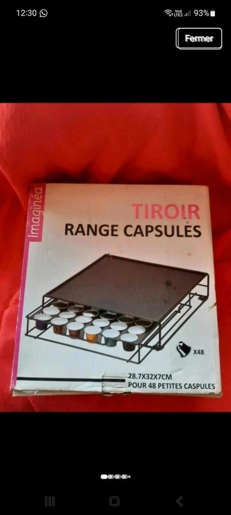 Tiroir range capsules Espresso neuf, Enlèvement