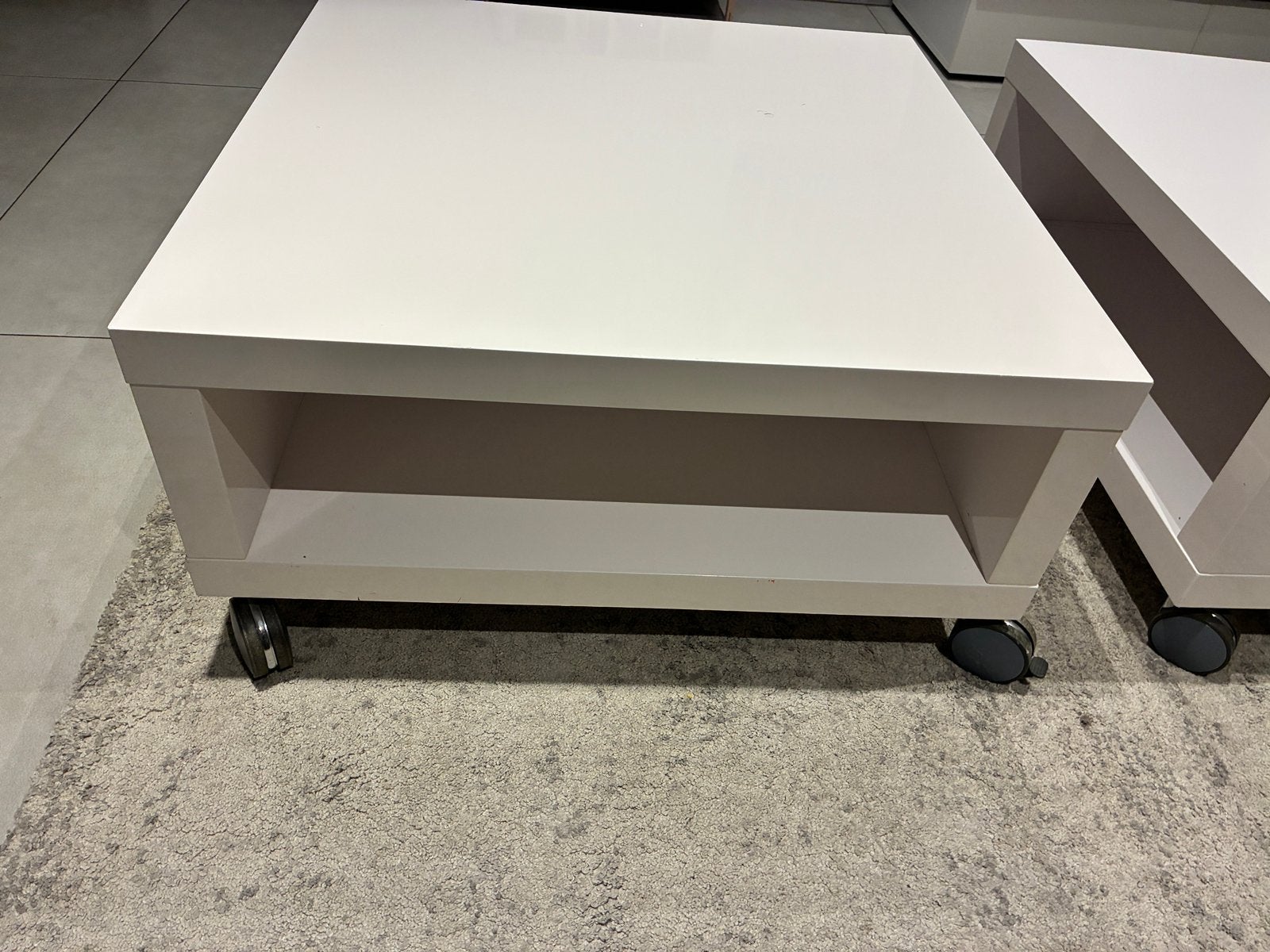2 salontafels witte 80x80x40, Ophalen, Gebruikt, 50 tot 100 cm, Vierkant