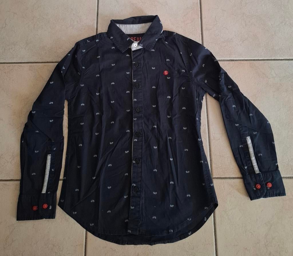 Leuk zwart CKS hemdje met fietsjes maat 128 of 8 jaar, Garçon, Enlèvement ou Envoi, Cks, Chemise ou Chemisier