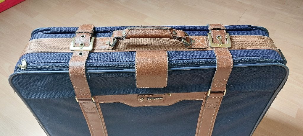Samsonite stoffen koffer, Overige materialen, Gebruikt, 45 tot 55 cm, 70 cm of meer
