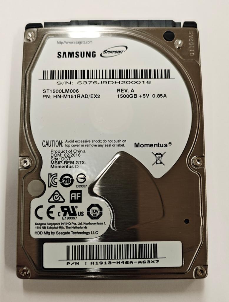 Samsung Spinpoint 1,5TB 2,5 inch HDD, Computers en Software, Harde schijven, Ophalen, HDD