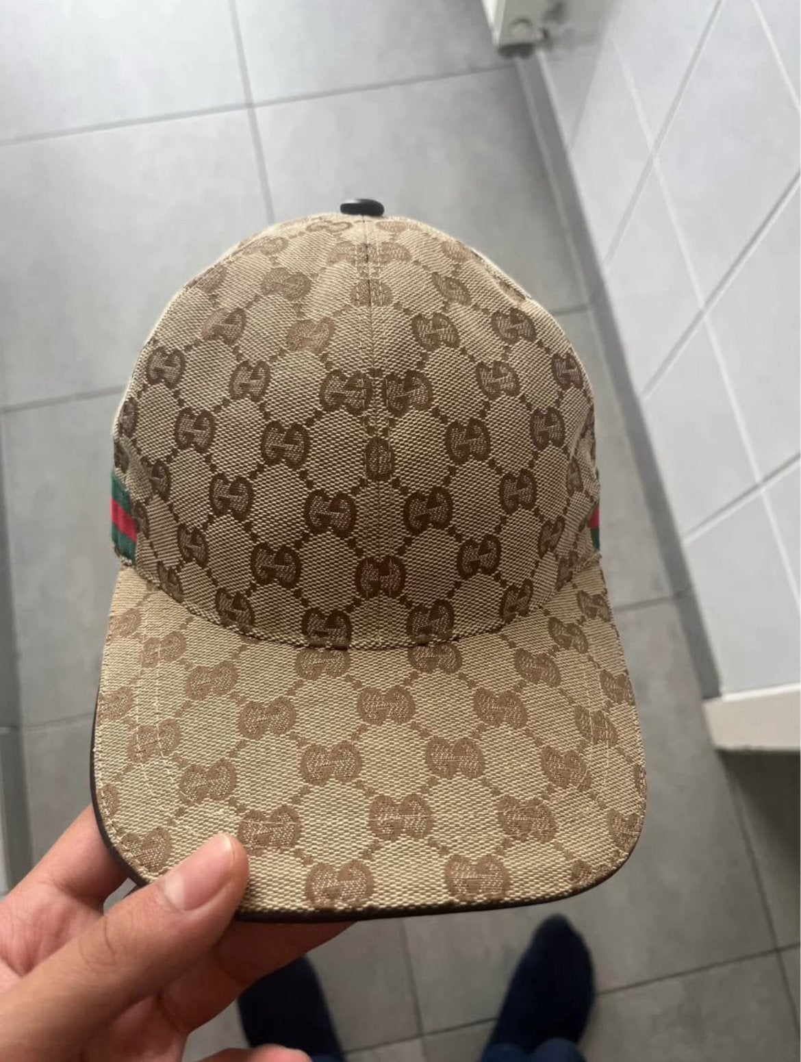 Beige Gucci pet, Ophalen, Zo goed als nieuw, Pet