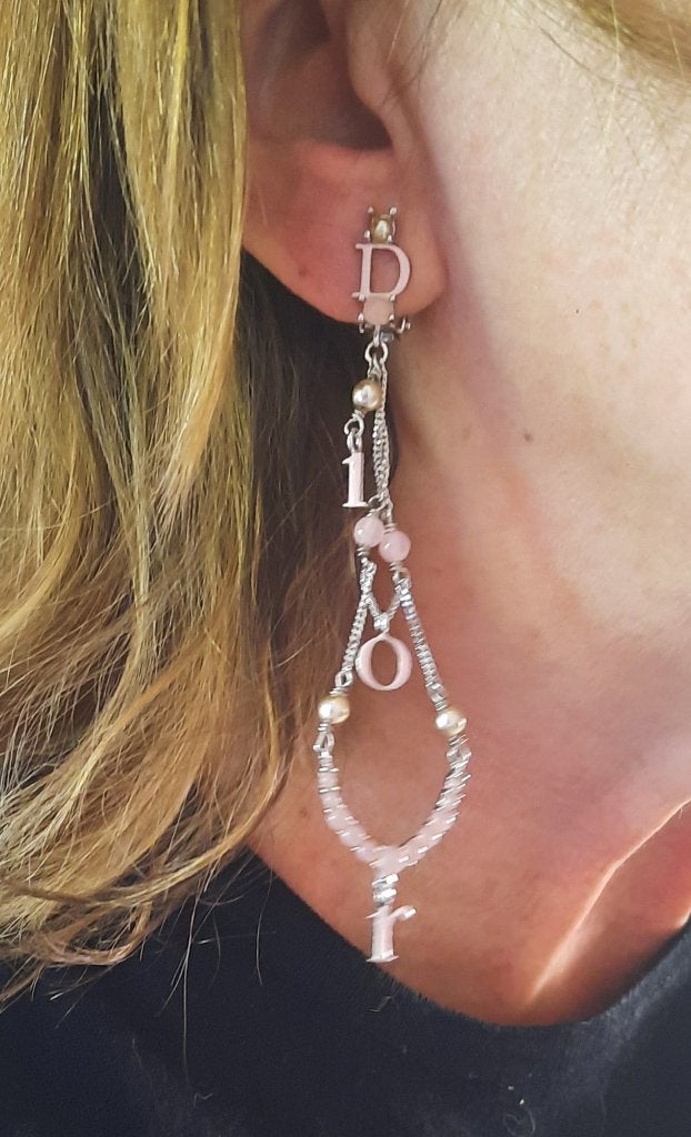 Prachtige lange oorbellen met Dior-clip - nieuw, Handtassen en Accessoires, Oorbellen, Ophalen of Verzenden, Nieuw, Zilver, Zilver