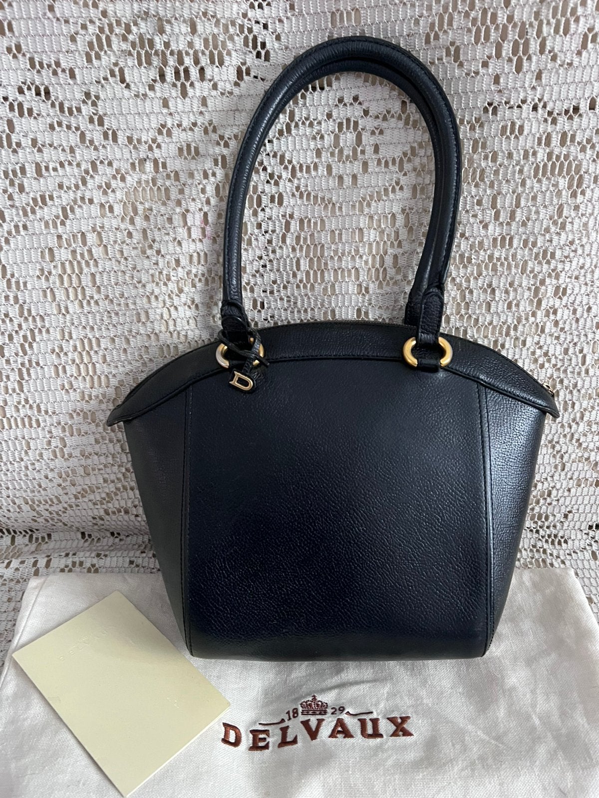 DELVAUX Charme modeltas zwart leer, Handtassen en Accessoires, Tassen | Damestassen, Ophalen of Verzenden, Zo goed als nieuw, Zwart