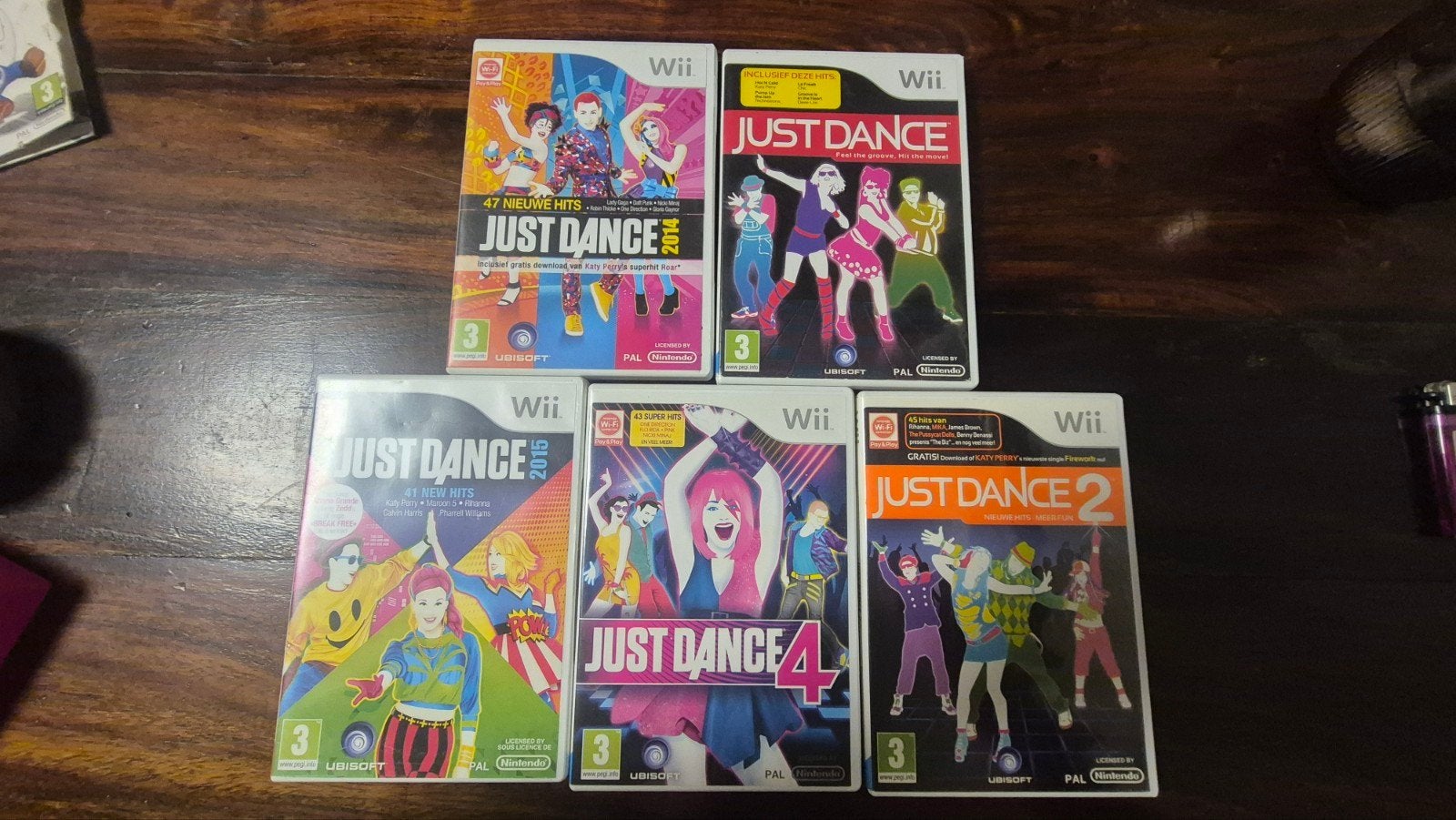 just dance collectie nintendo wii 5stuks, Games en Spelcomputers, Ophalen of Verzenden