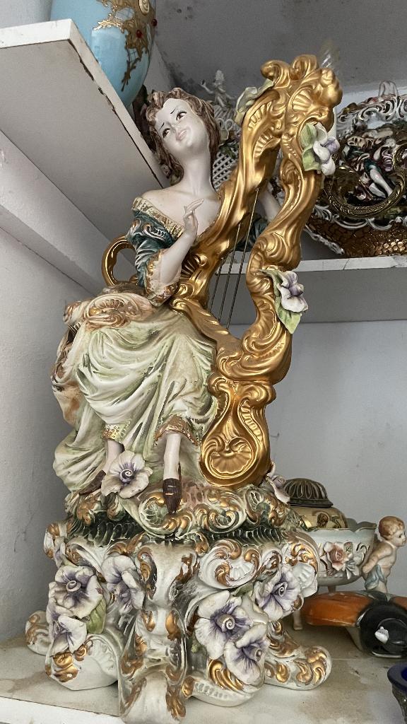 lampe ancienne, figurine style Capodimonte, Enlèvement