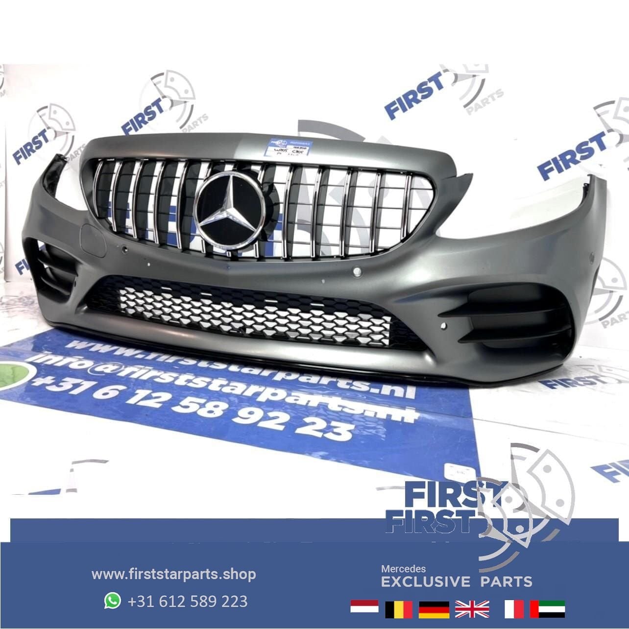 W205 FACELIFT AMG VOORBUMPER + PANAMERICANA GRIL 2019 Merced, Utilisé, -, Avant, -