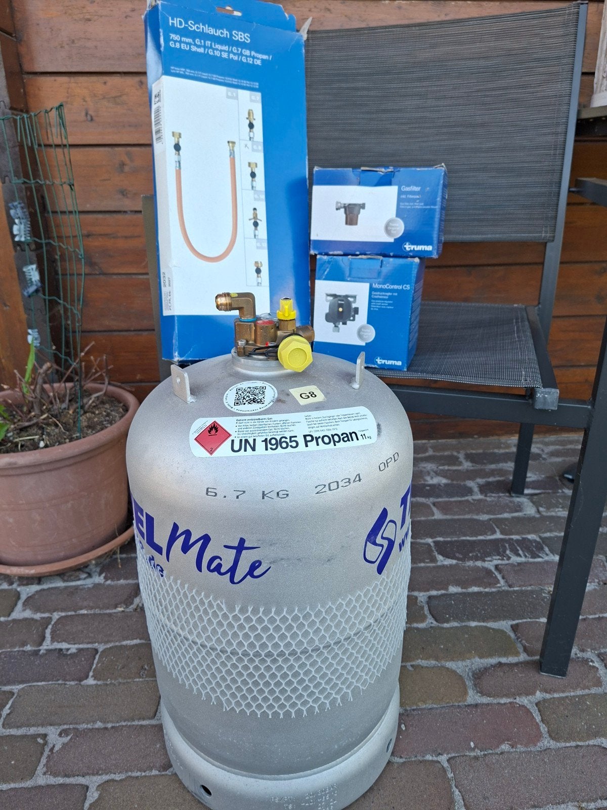 LPG fles (27L) met toebehoren., Enlèvement, Comme neuf