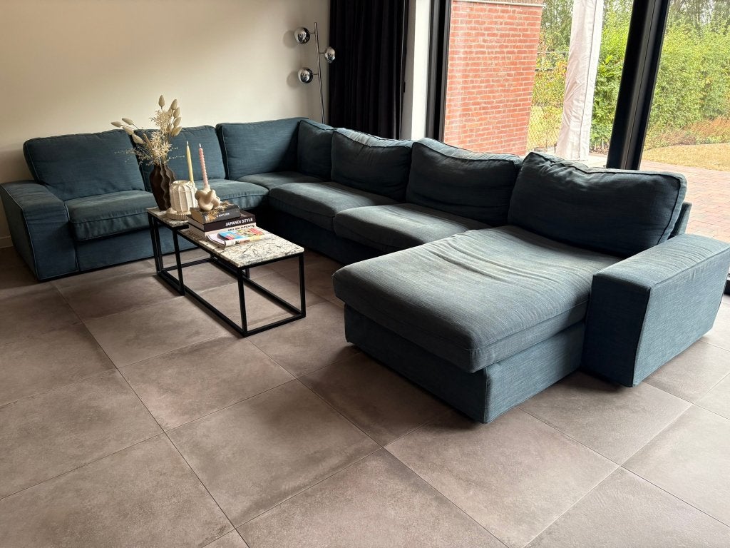 Te Koop zetel met chaise longue IKEA KIVIK, 150 cm ou plus, 300 cm ou plus, Quatre personnes ou plus, Enlèvement