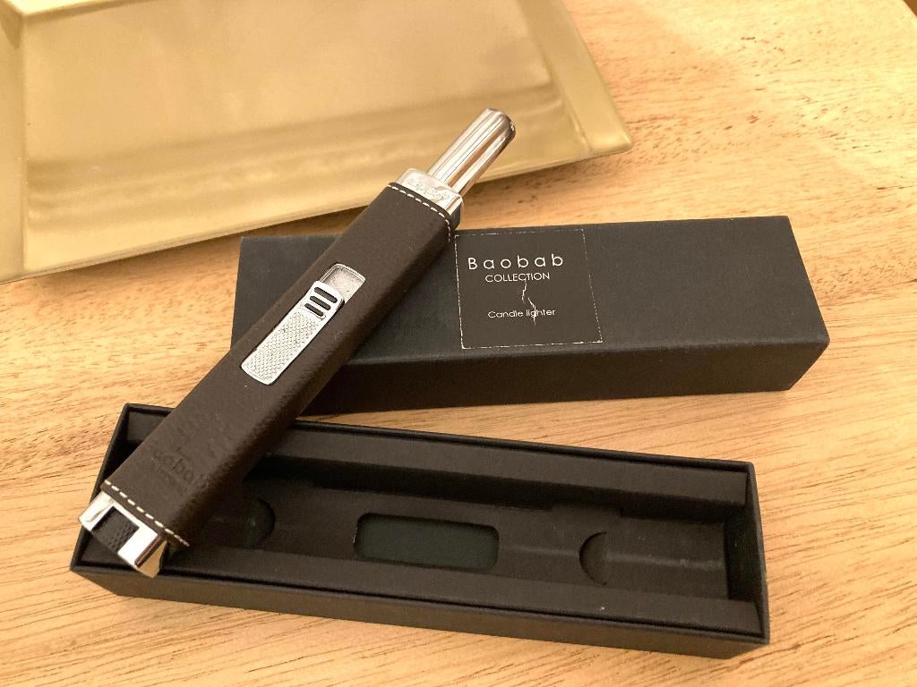 Allume bougie Baobab en cuir brun - comme neuf, Enlèvement, Comme neuf, Brun, Bougie