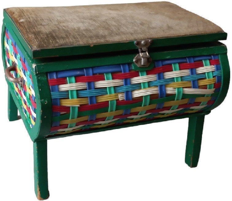 banc de couture vintage coloré., Antiquités & Art, Enlèvement