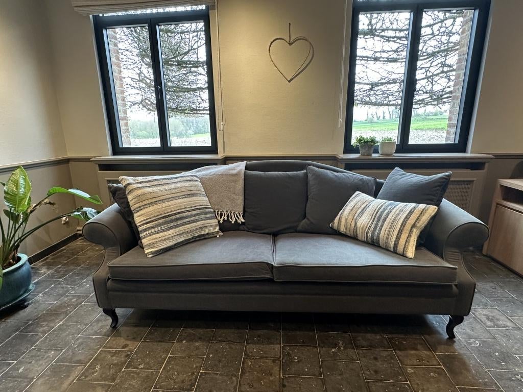 Canapé gris confortable  / Comfortabele grijze zetel, 200 à 250 cm, Angalis /Classic Chic, Banc droit, Enlèvement