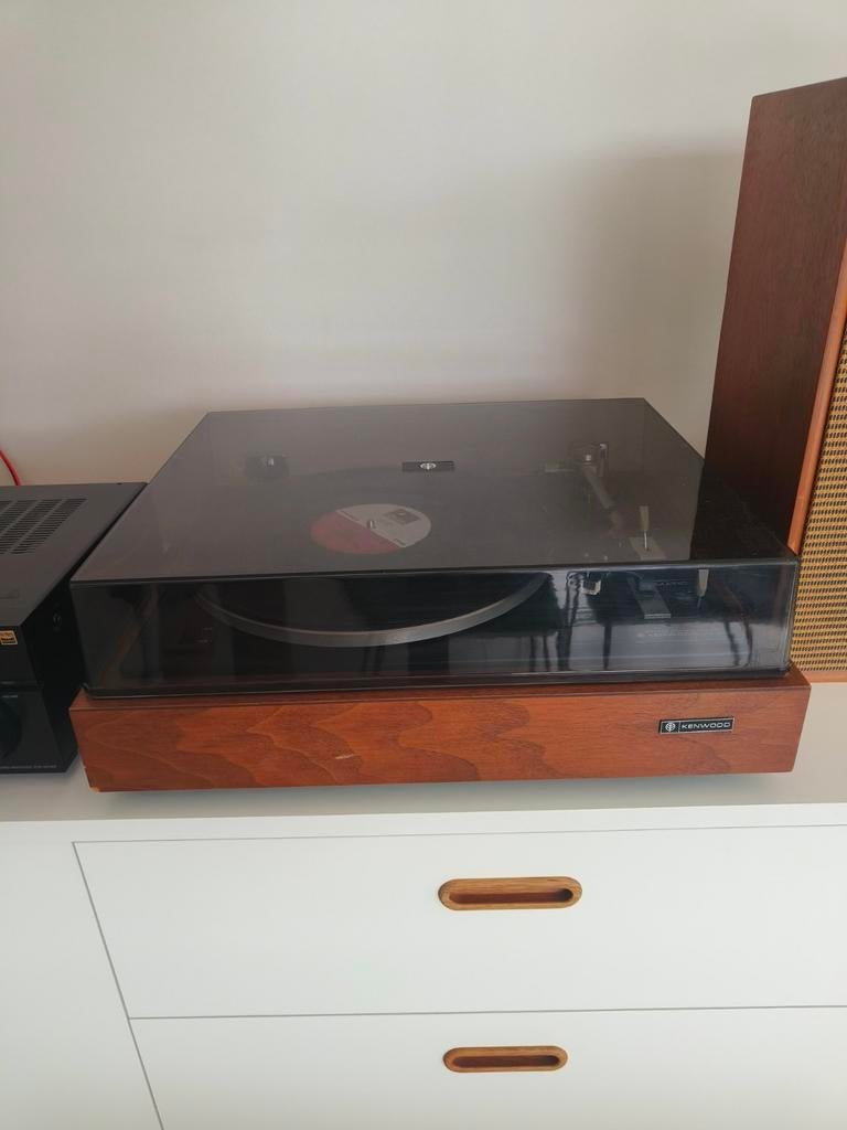 Vintage platenspeler Kenwood kp-3021 houten plint, Ophalen, Platenspeler