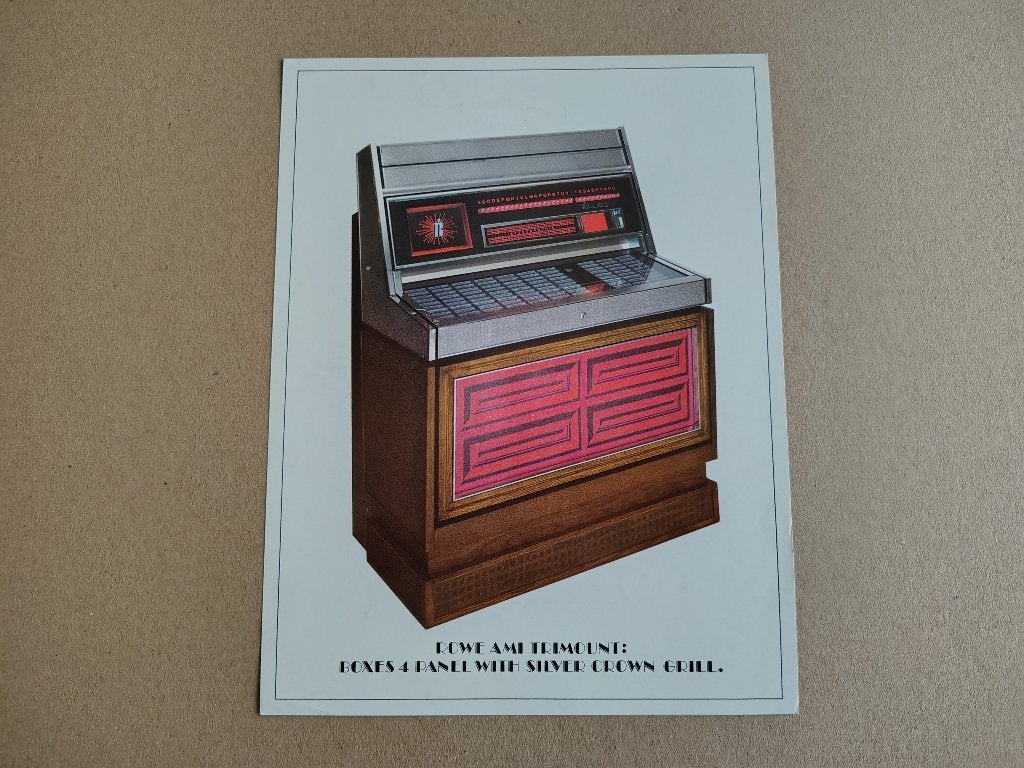 Flyer: Rowe-AMi MM4 (1970) jukebox, Verzamelen, Automaten | Jukeboxen, Verzenden, Ami