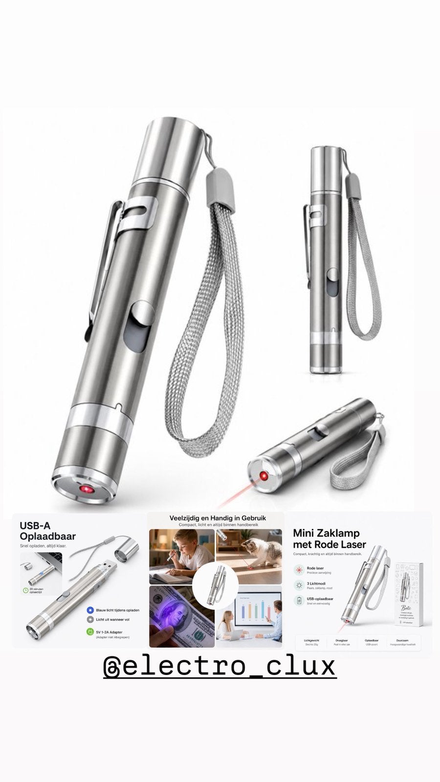 Multifunctionele Laserpen / Oplaadbare batterijGiftidea, Ophalen of Verzenden, Nieuw