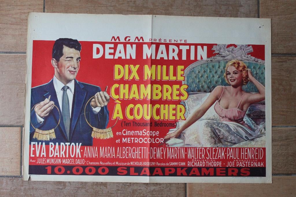 filmaffiche Dean Martin Ten Thousand Bedrooms filmposter, Verzamelen, Rechthoekig Liggend, Ophalen of Verzenden, Zo goed als nieuw