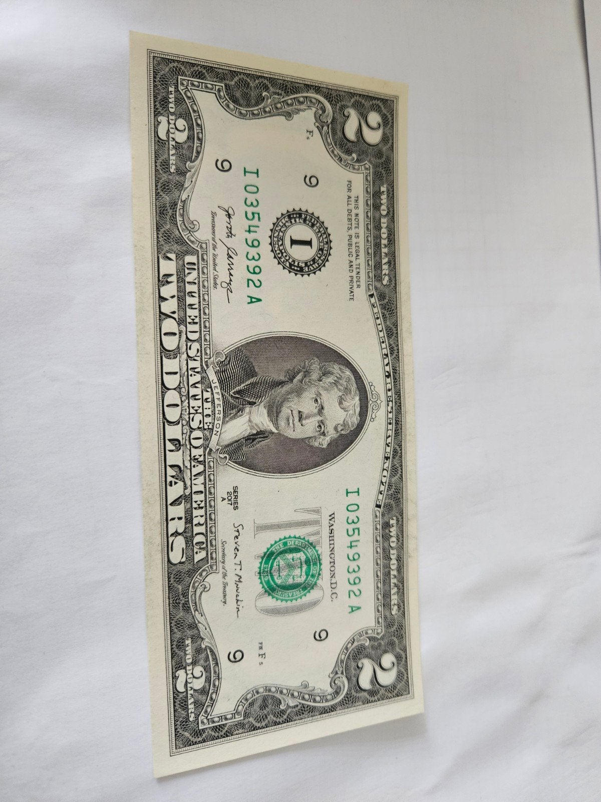 2 dollars États-Unis 2017 année AuNC, Timbres & Monnaies, Billets de banque | Amérique, Enlèvement ou Envoi, Amérique du Nord