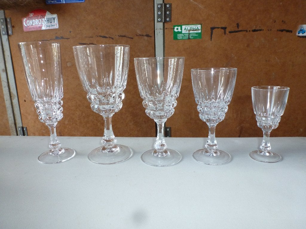 51 verres en cristal d'Arques (mod. pompadour), Enlèvement