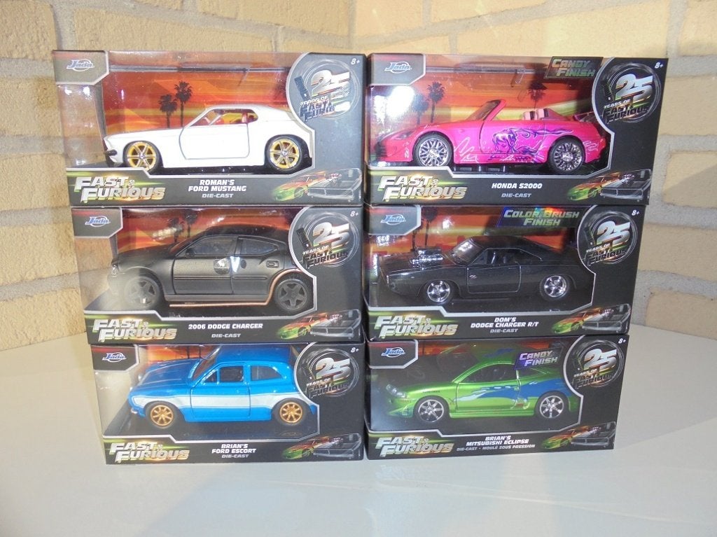 Prachtige complete set 6 Fast & Furious auto's 25 years, Hobby & Loisirs créatifs, Enlèvement ou Envoi, Neuf, Voiture, Autres marques