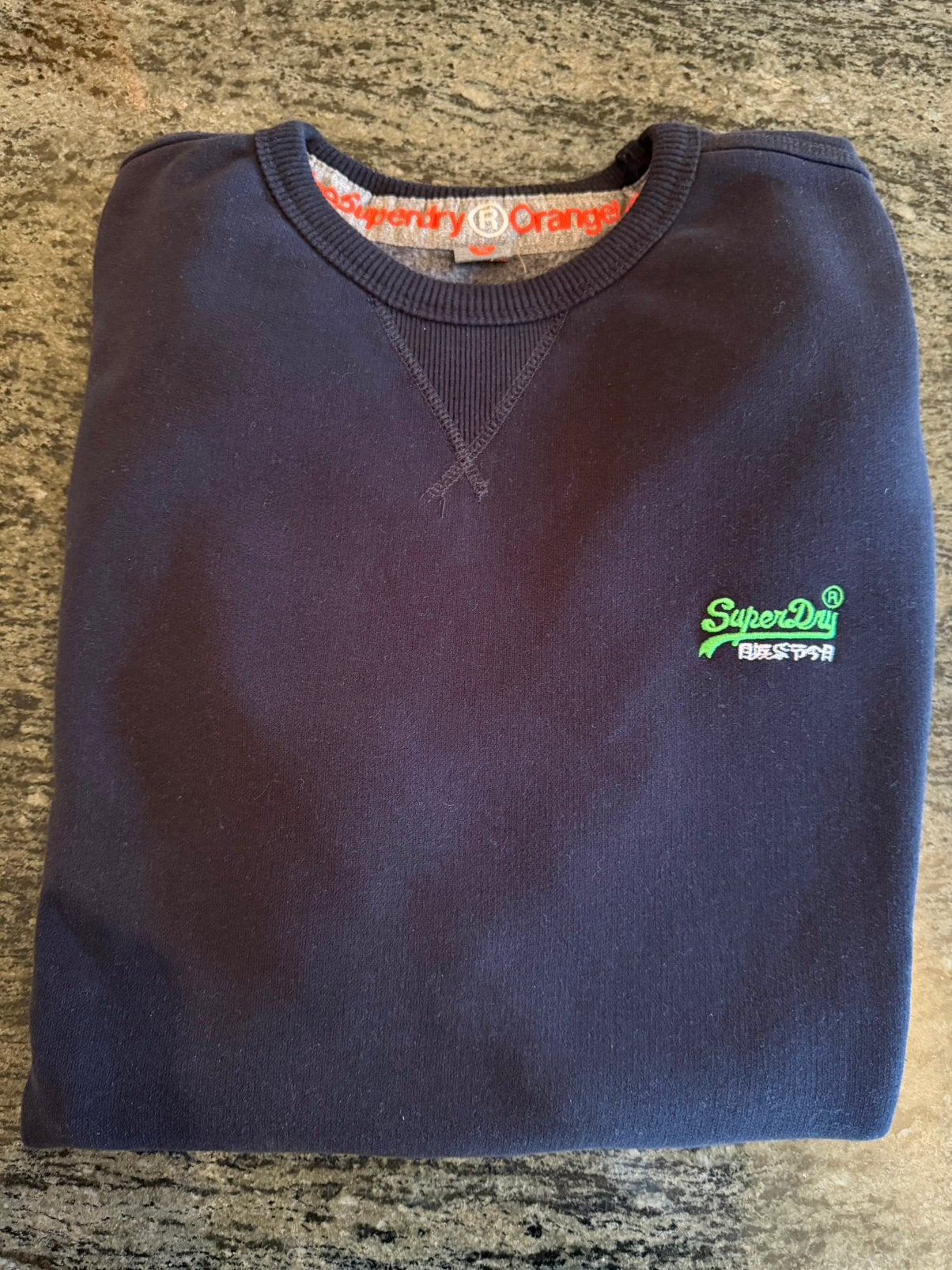 Pull à col rond Superdry NOUVEAU — Noir — Taille L, Enlèvement ou Envoi, Neuf, Taille 52/54 (L), Noir