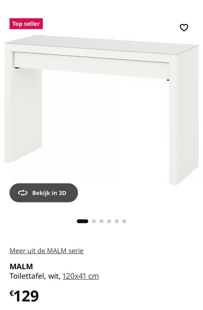 MALM kaptfel ikea, Ophalen, Zo goed als nieuw
