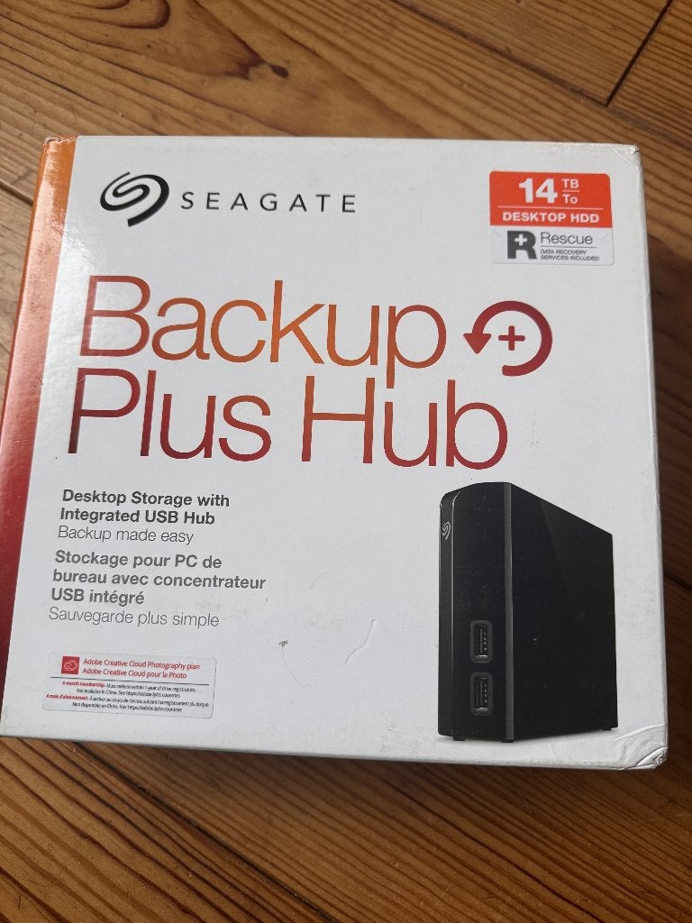 Seagate Backup Plus Hub 14 TB externe harde schijf + USB-HUB, Computers en Software, Gebruikt, HDD, Ophalen of Verzenden, Seagate