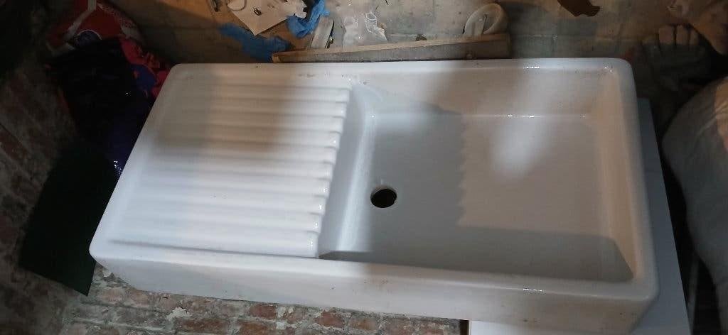wasbak porcelein retro  110 cm x 56 cm x  diepte 14 cm, Bricolage & Construction, Enlèvement, Comme neuf, Pierre, Lavabo