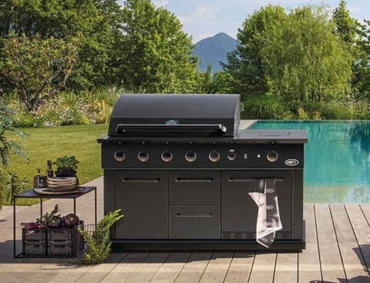 Luxe BBQ BUITENKEUKEN met koelkast BORETTI LUCIANO, Ophalen, Zo goed als nieuw