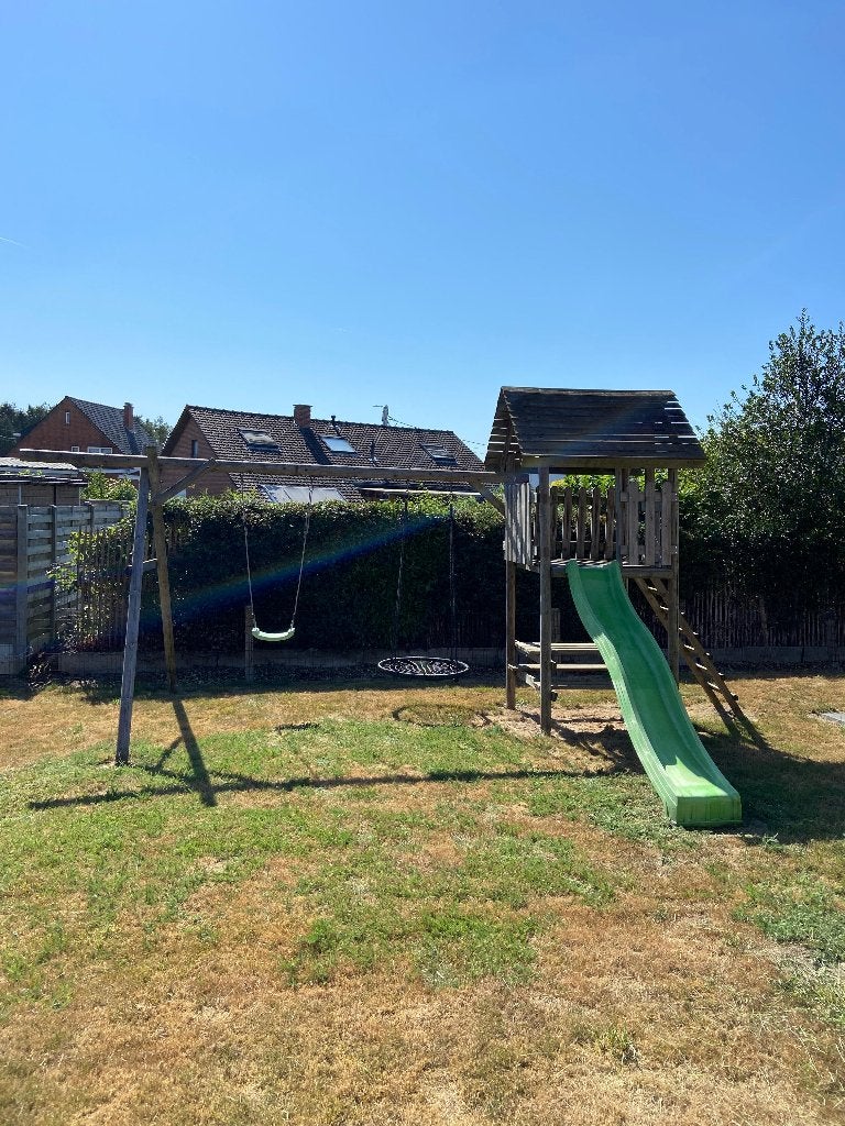 Speeltuig schommel schuifaf huisje, Kinderen en Baby's, Speelgoed | Buiten | Speeltoestellen, Ophalen, Gebruikt, Glijbaan