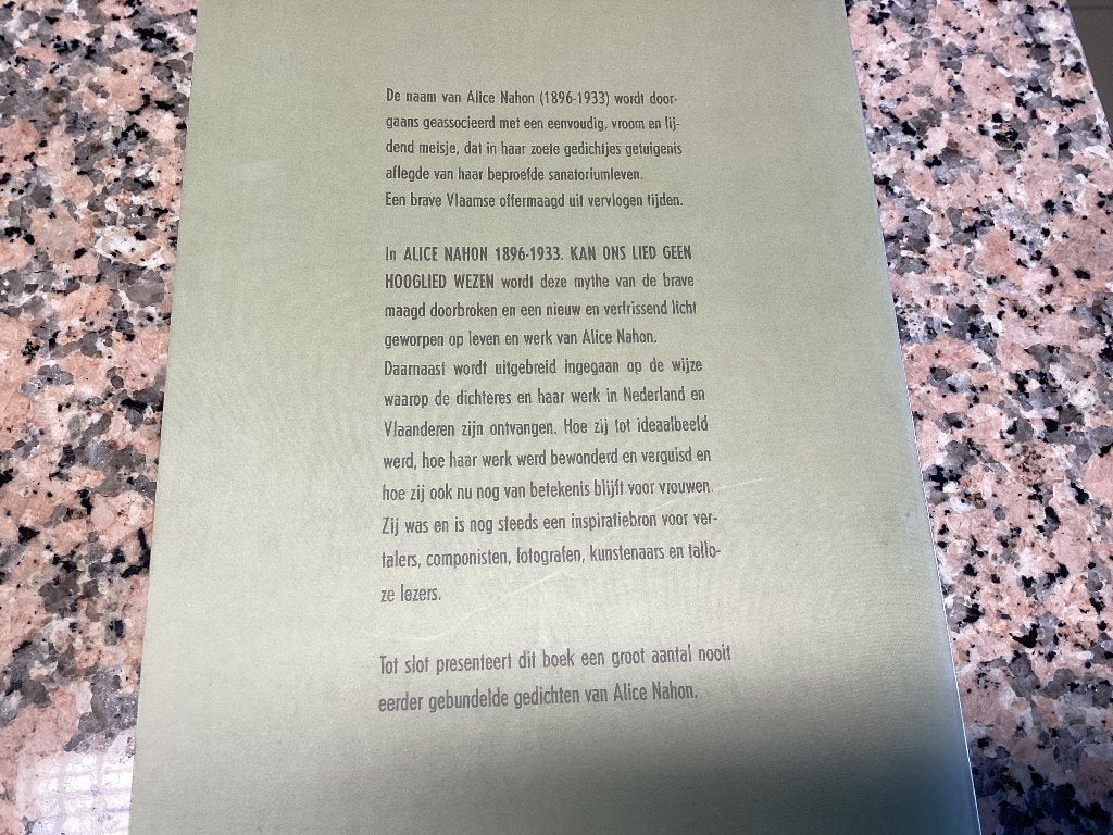 Alice NAHON 1896-1963. Kan ons lied geen Hooglied wezen, Boeken, Ophalen of Verzenden, Zo goed als nieuw, Overige