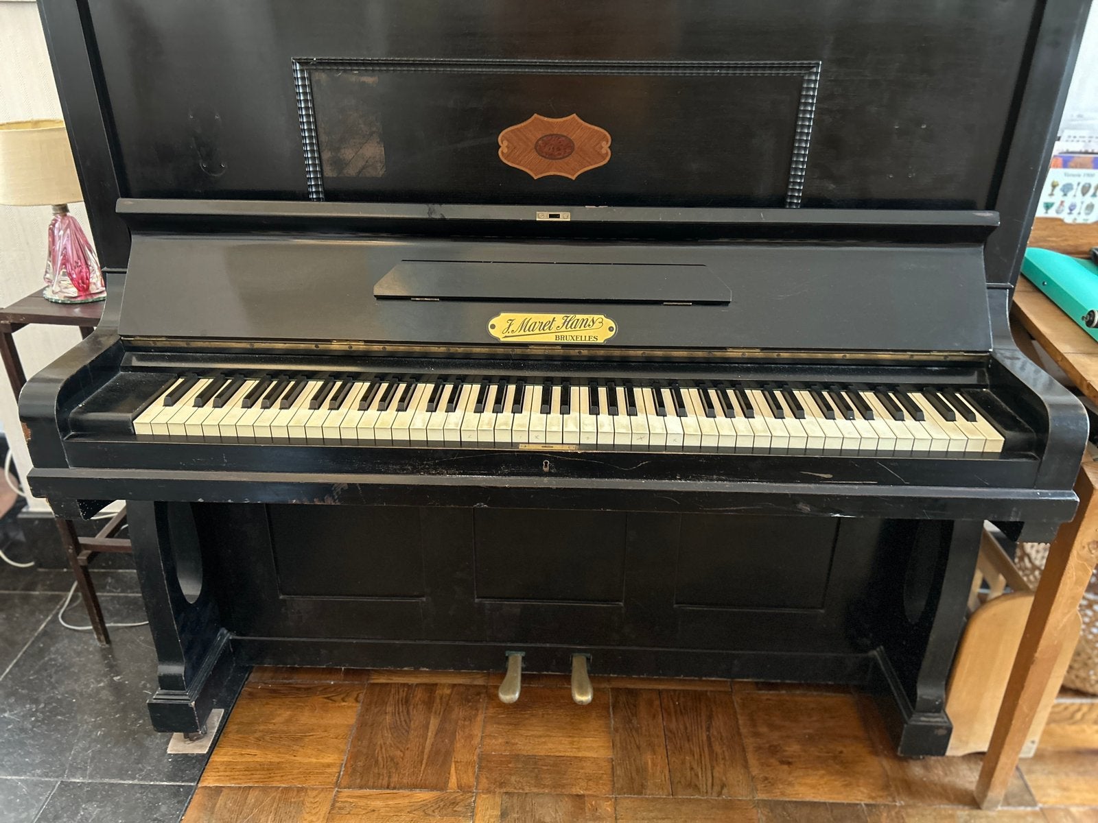 Piano droit noir Maret-Hans, Musique & Instruments, Pianos, Enlèvement, Utilisé, Noir, Piano