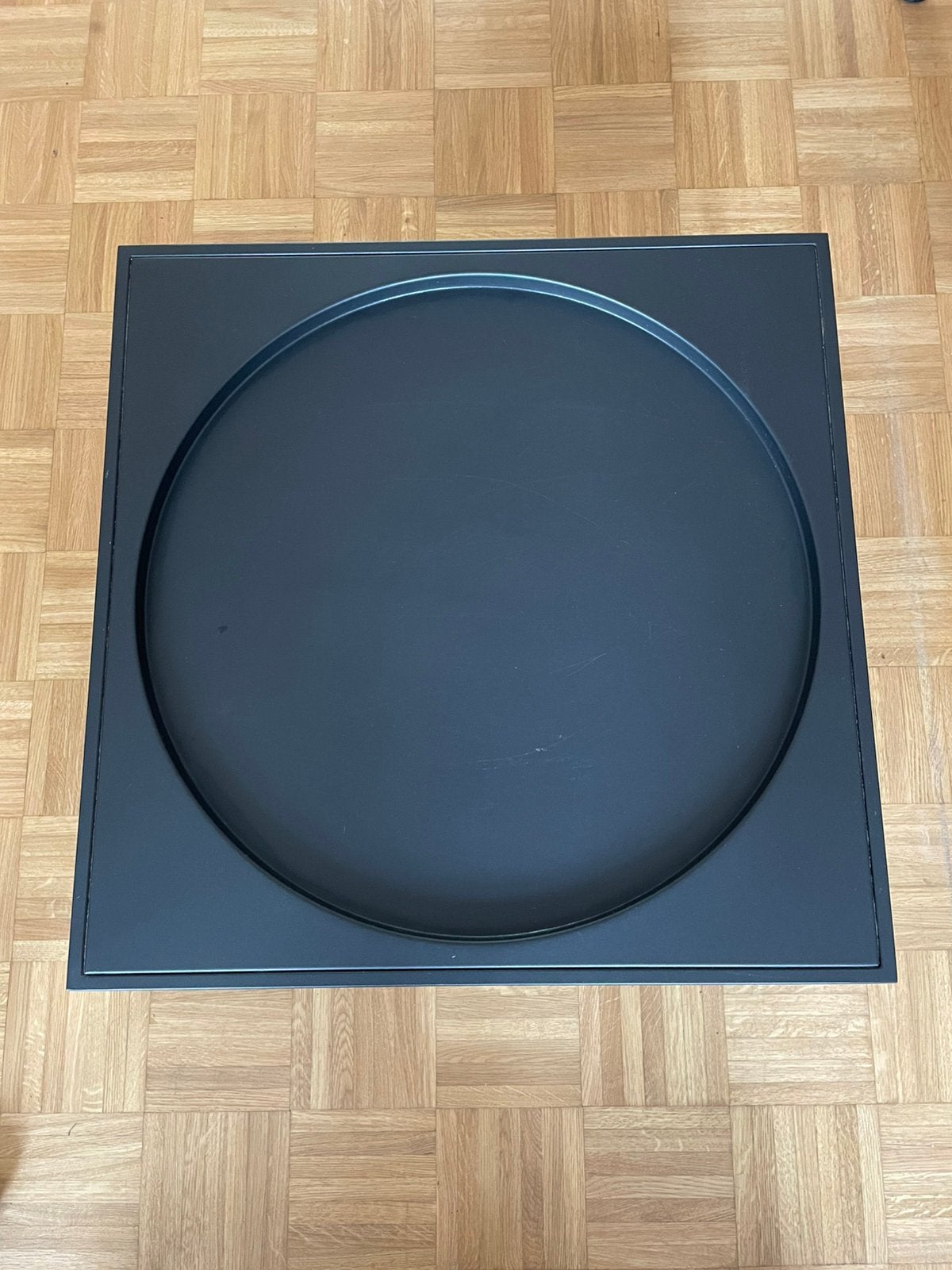Salontafel geborsteld staal, Huis en Inrichting, Ophalen, Gebruikt, 50 tot 100 cm, Vierkant