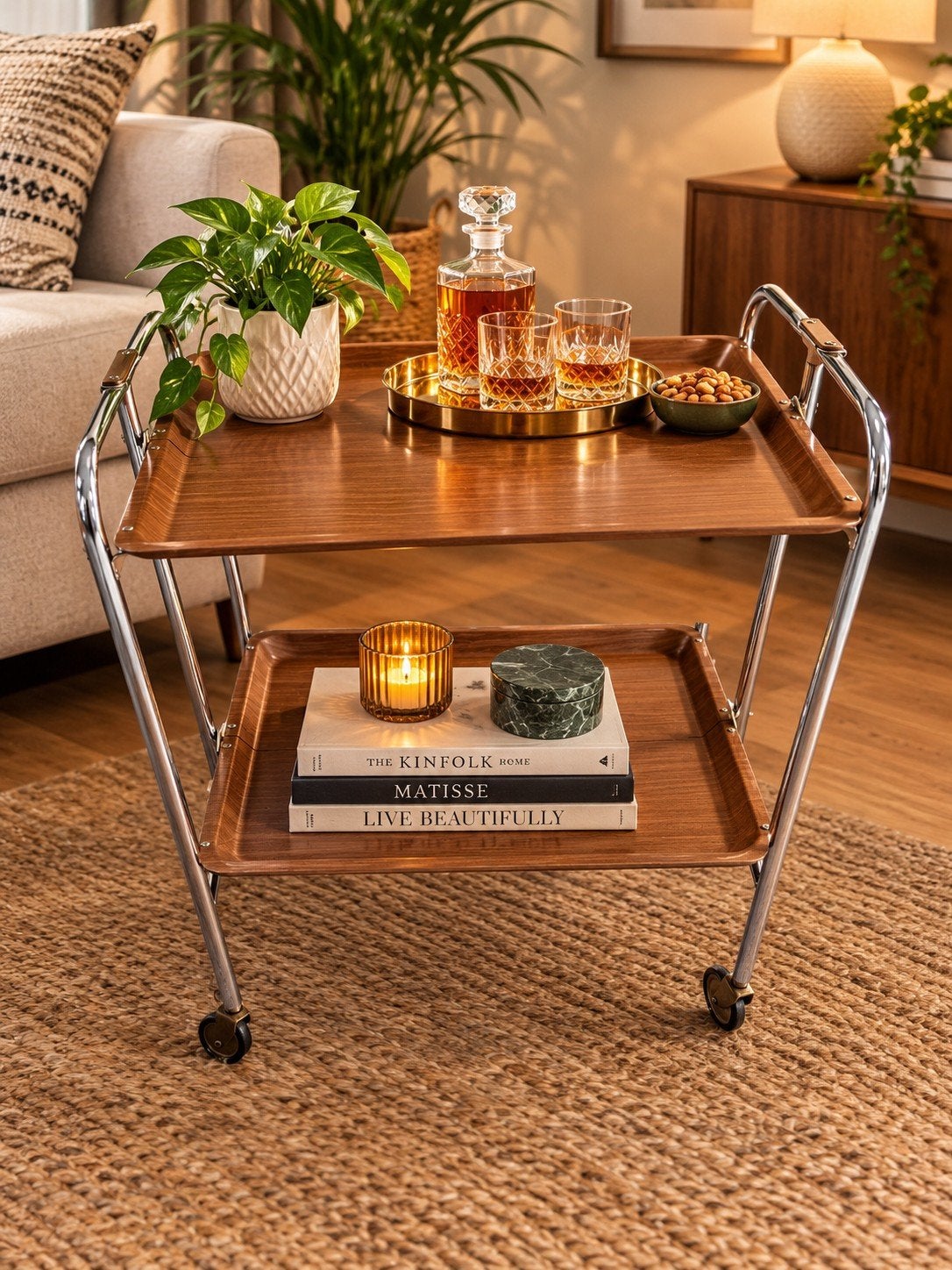 vintage opvouwbare trolley, Ophalen