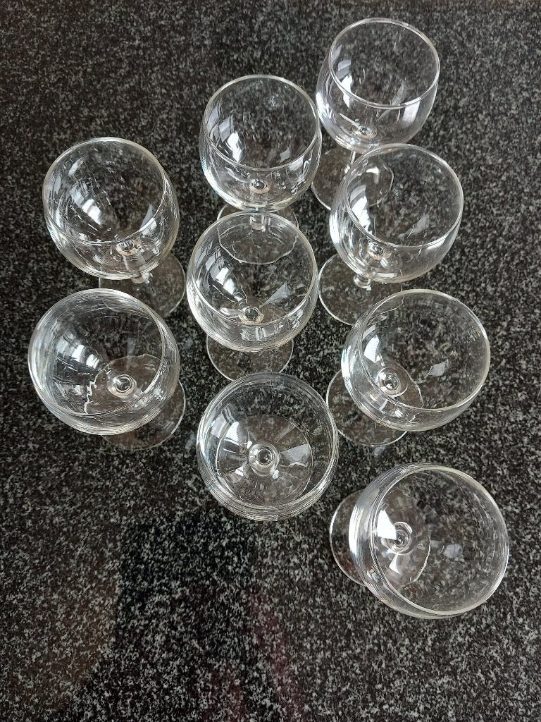 9 Kristallen Wijn / Aperitief Ballon Glaasjes, Maison & Meubles, Enlèvement, Neuf, Verre, Verre ou Verres