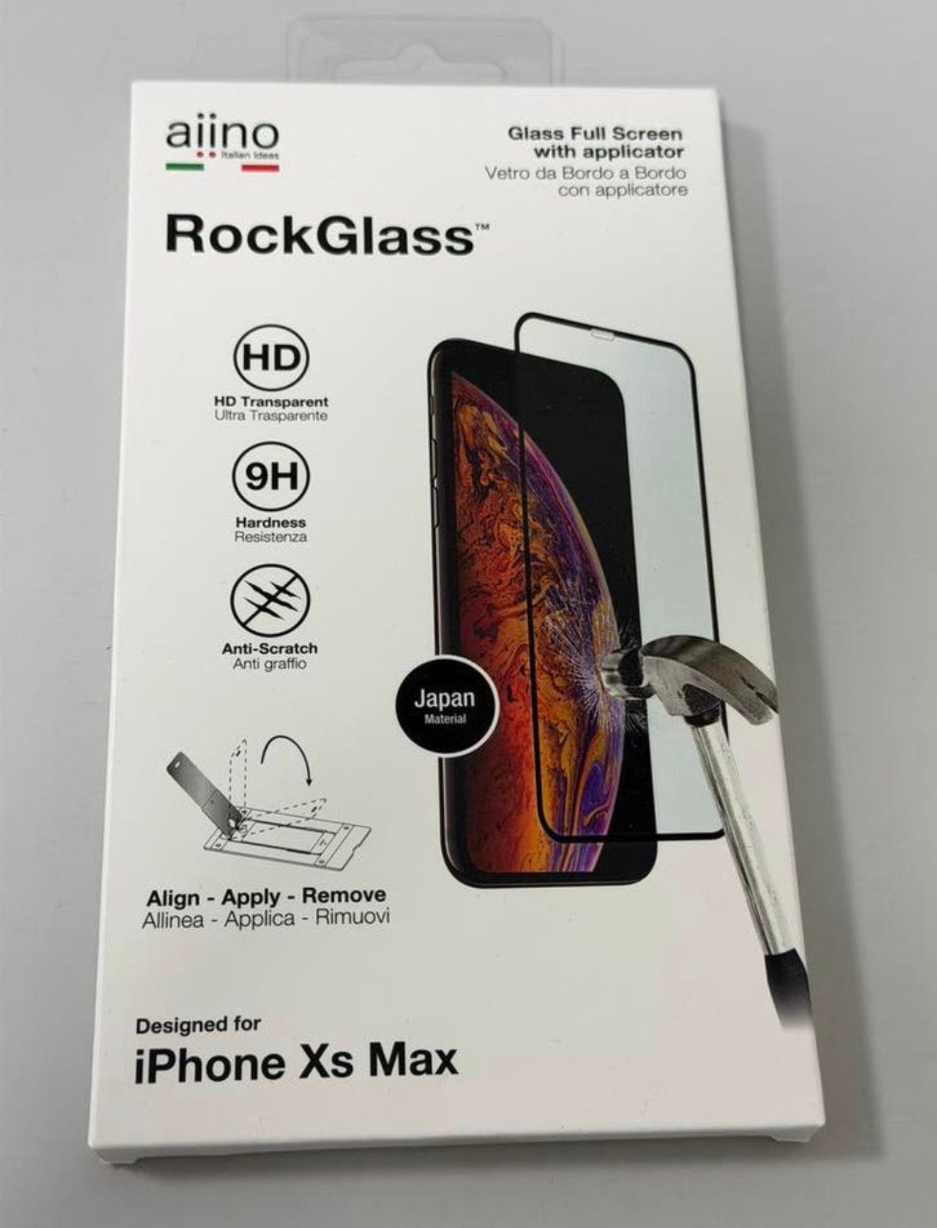 Protecteur d'écran en verre 9H iPhone XS Max, HD RockGlass, Télécoms, Enlèvement ou Envoi, Neuf, Protection, Apple iPhone