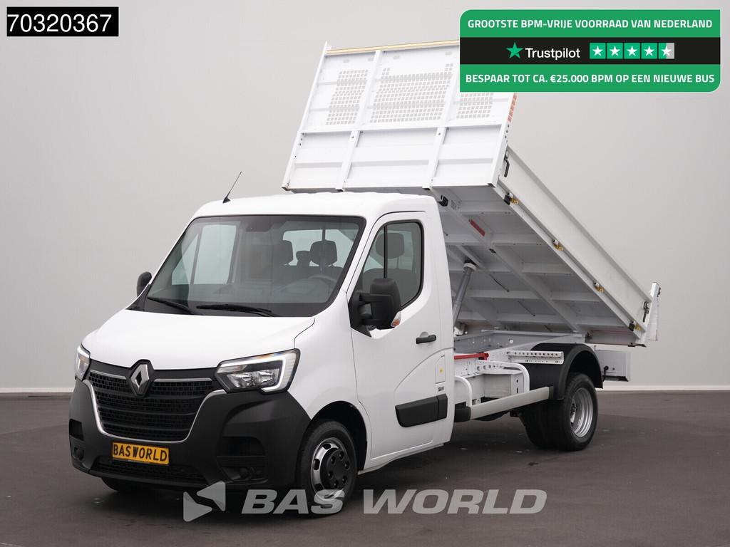 Renault Master 130PK Kipper met Kist 3.5t trekhaak Airco Cru, Stof, Gebruikt, Euro 6, 4 cilinders