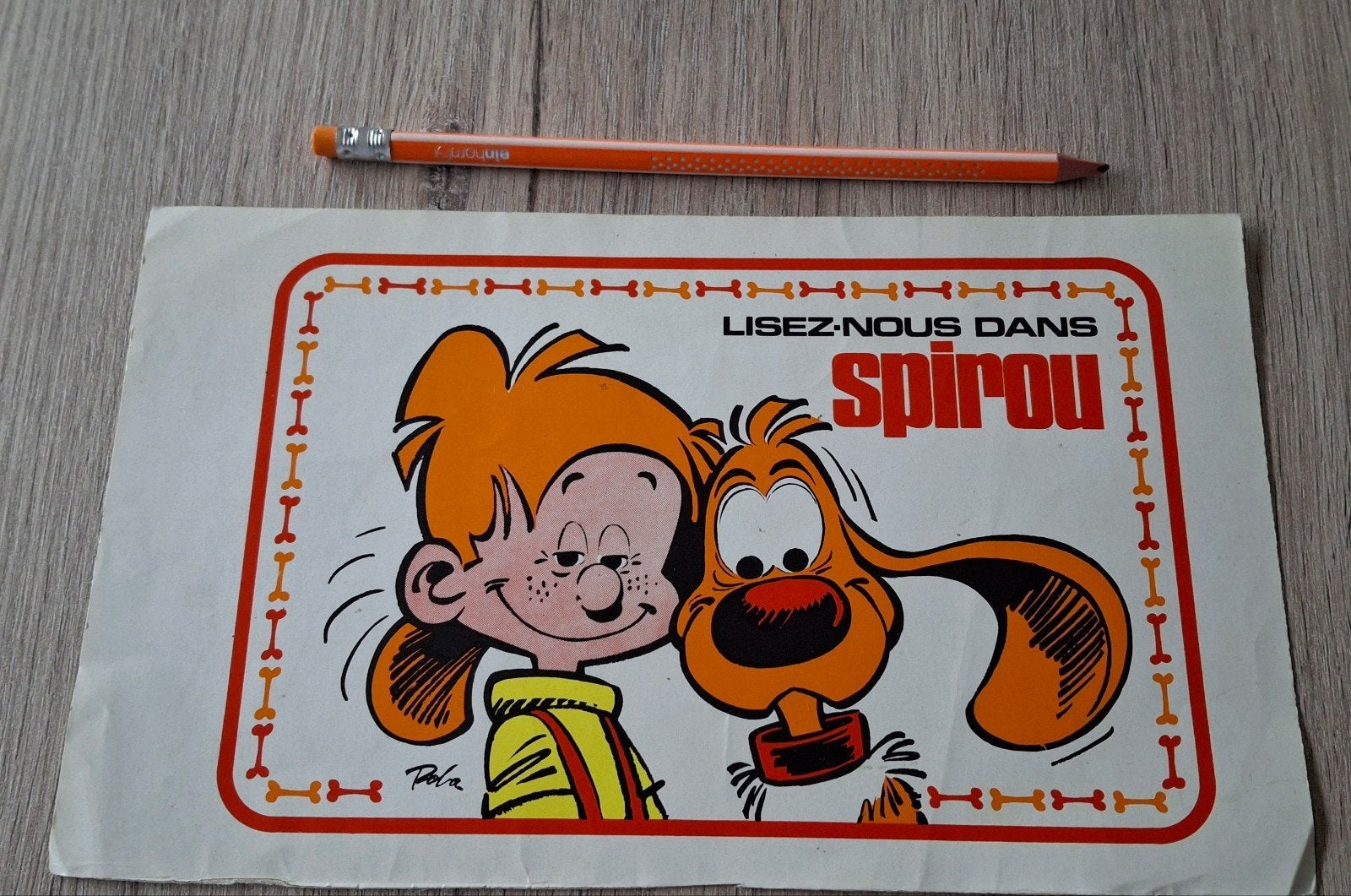 Grote sticker stripfiguur Bollie Billie Spirou, Verzamelen, Ophalen of Verzenden, Zo goed als nieuw, Strip of Tekenfilm