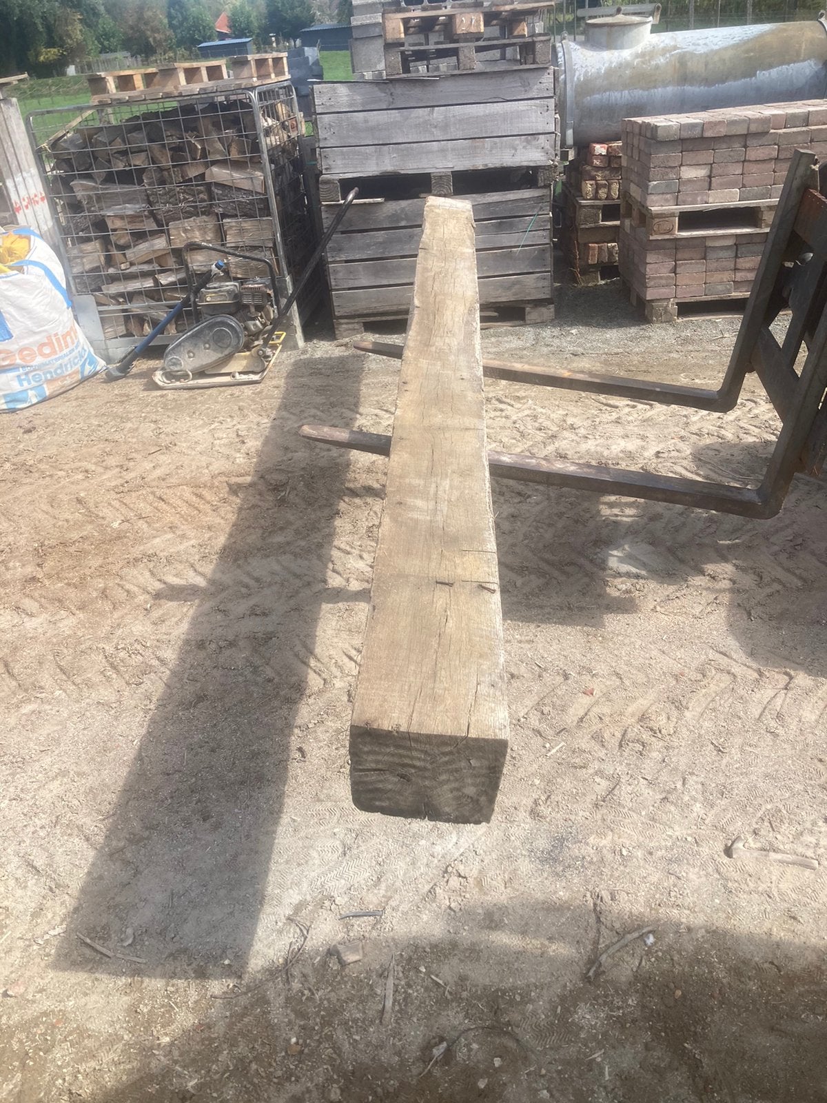Eiken balk L360 cm B18cm H22cm, Ophalen, Gebruikt, Hardhout, 250 cm of meer